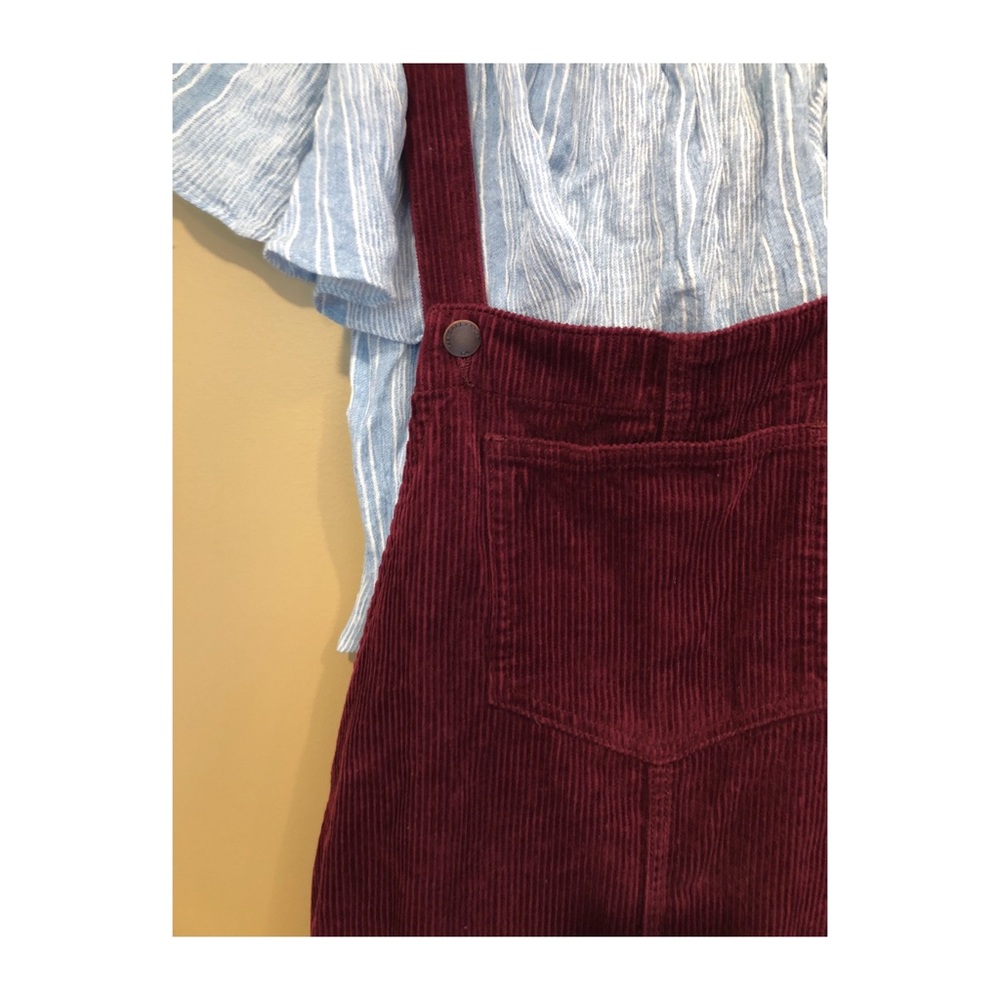Kendall & Kylie Burgundy Corduroy Overall Dress